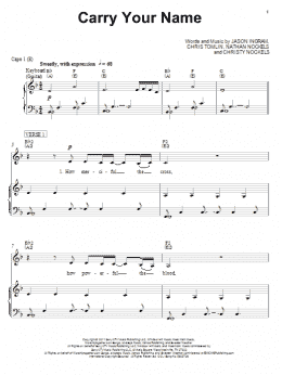page one of Carry Your Name (Piano, Vocal & Guitar Chords (Right-Hand Melody))