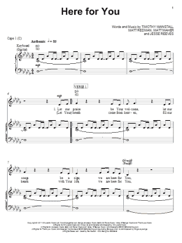 page one of Here For You (Piano, Vocal & Guitar Chords (Right-Hand Melody))