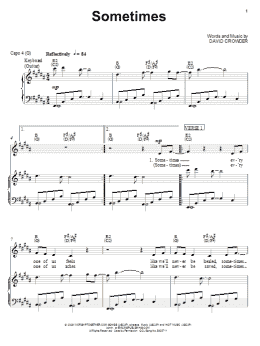 page one of Sometimes (Piano, Vocal & Guitar Chords (Right-Hand Melody))