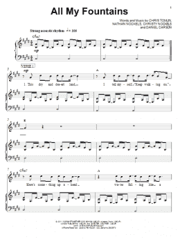 page one of All My Fountains (Piano, Vocal & Guitar Chords (Right-Hand Melody))