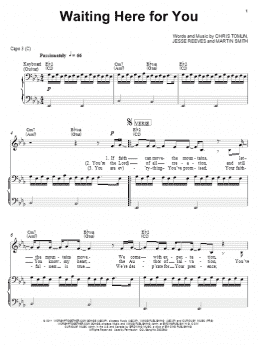 page one of Waiting Here For You (Piano, Vocal & Guitar Chords (Right-Hand Melody))