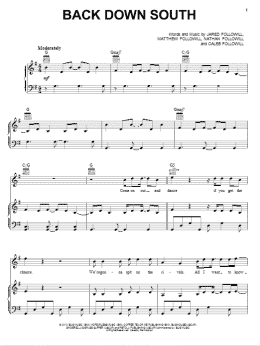 page one of Back Down South (Piano, Vocal & Guitar Chords (Right-Hand Melody))