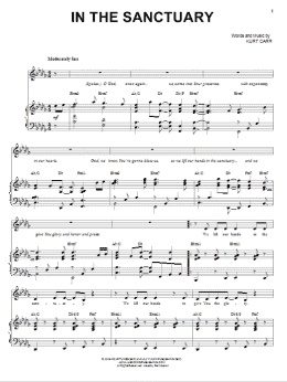 page one of In The Sanctuary (Piano & Vocal)