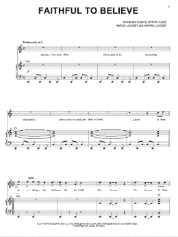 page one of Faithful To Believe (Piano & Vocal)