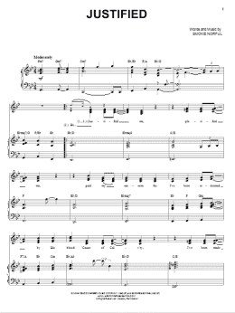 page one of Justified (Piano & Vocal)