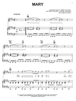 page one of Mary (Piano, Vocal & Guitar Chords (Right-Hand Melody))