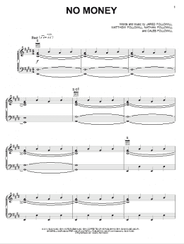 page one of No Money (Piano, Vocal & Guitar Chords (Right-Hand Melody))