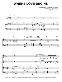 page one of Where Love Begins (Piano & Vocal)