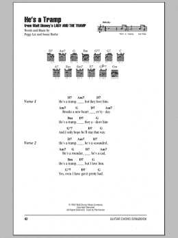 page one of He's A Tramp (from Lady And The Tramp) (Guitar Chords/Lyrics)