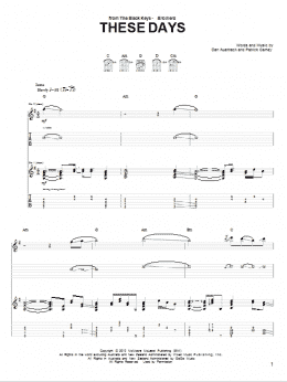 page one of These Days (Guitar Tab)