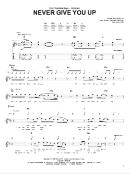 page one of Never Give You Up (Guitar Tab)