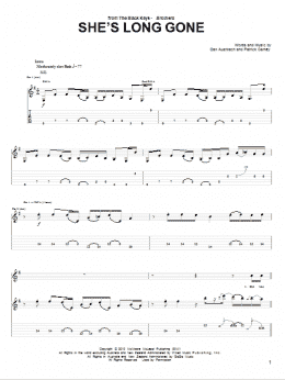 page one of She's Long Gone (Guitar Tab)
