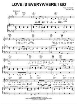page one of Love Is Everywhere I Go (Piano, Vocal & Guitar Chords (Right-Hand Melody))