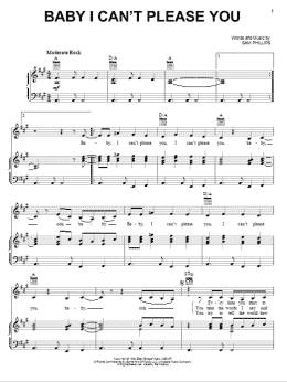 page one of Baby I Can't Please You (Piano, Vocal & Guitar Chords (Right-Hand Melody))