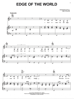 page one of Edge Of The World (Piano, Vocal & Guitar Chords (Right-Hand Melody))