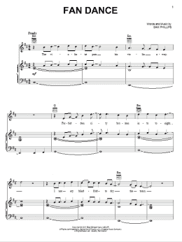 page one of Fan Dance (Piano, Vocal & Guitar Chords (Right-Hand Melody))