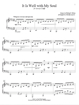 page one of It Is Well With My Soul (Educational Piano)