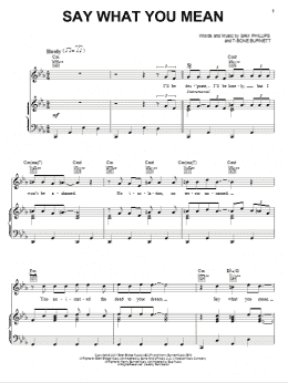 page one of Say What You Mean (Piano, Vocal & Guitar Chords (Right-Hand Melody))
