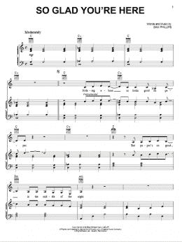 page one of So Glad You're Here (Piano, Vocal & Guitar Chords (Right-Hand Melody))