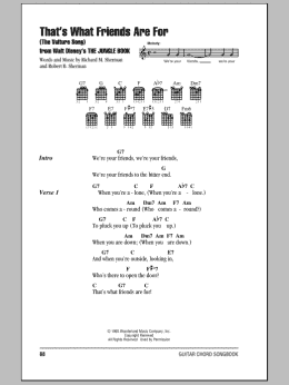page one of That's What Friends Are For (The Vulture Song) (from The Jungle Book) (Guitar Chords/Lyrics)