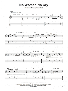 page one of No Woman No Cry (Guitar Tab (Single Guitar))