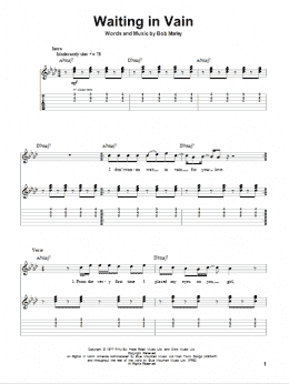 page one of Waiting In Vain (Guitar Tab (Single Guitar))