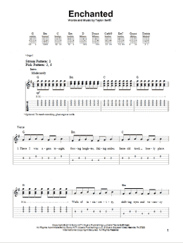 page one of Enchanted (Easy Guitar Tab)