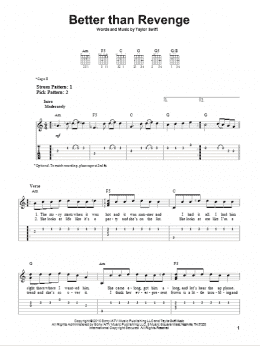 page one of Better Than Revenge (Easy Guitar Tab)