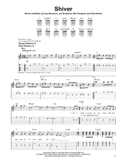 page one of Shiver (Easy Guitar Tab)