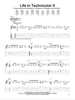 page one of Life In Technicolor II (Easy Guitar Tab)