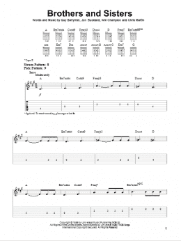 page one of Brothers And Sisters (Easy Guitar Tab)