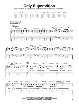page one of Only Superstition (Easy Guitar Tab)