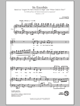 page one of In Excelsis (SATB Choir)