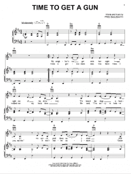 page one of Time To Get A Gun (Piano, Vocal & Guitar Chords (Right-Hand Melody))