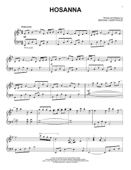 page one of Hosanna (Piano Solo)