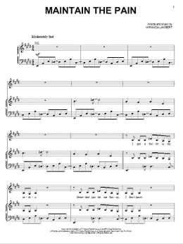 page one of Maintain The Pain (Piano, Vocal & Guitar Chords (Right-Hand Melody))