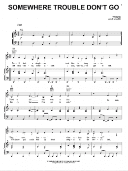 page one of Somewhere Trouble Don't Go (Piano, Vocal & Guitar Chords (Right-Hand Melody))
