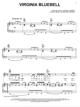 page one of Virginia Bluebell (Piano, Vocal & Guitar Chords (Right-Hand Melody))