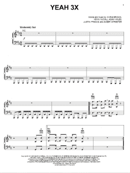 page one of Yeah 3X (Piano, Vocal & Guitar Chords (Right-Hand Melody))