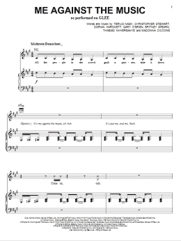 page one of Me Against The Music (Piano, Vocal & Guitar Chords (Right-Hand Melody))