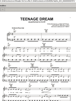 page one of Teenage Dream (Piano, Vocal & Guitar Chords (Right-Hand Melody))