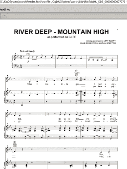 page one of River Deep - Mountain High (Piano, Vocal & Guitar Chords (Right-Hand Melody))