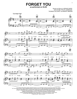 page one of Forget You (Piano, Vocal & Guitar Chords (Right-Hand Melody))