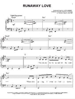 page one of Runaway Love (Easy Piano)