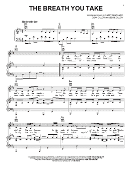 page one of The Breath You Take (Piano, Vocal & Guitar Chords (Right-Hand Melody))