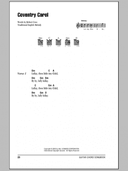 page one of Coventry Carol (Guitar Chords/Lyrics)