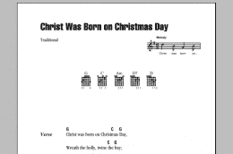 page one of Christ Was Born On Christmas Day (Guitar Chords/Lyrics)