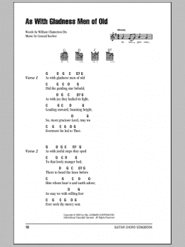 page one of As With Gladness Men Of Old (Guitar Chords/Lyrics)