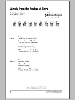 page one of Angels From The Realms Of Glory (Guitar Chords/Lyrics)