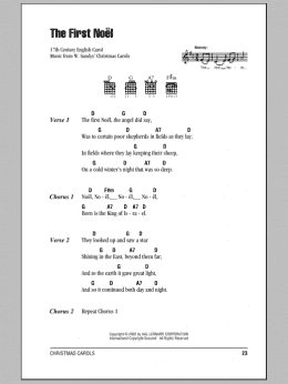 page one of The First Noel (Guitar Chords/Lyrics)